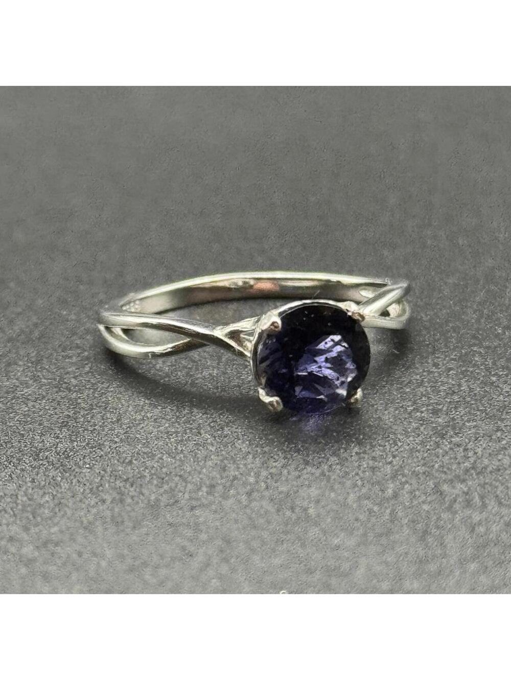 Blue Iolite and Sterling Silver Ring - Size 6.75